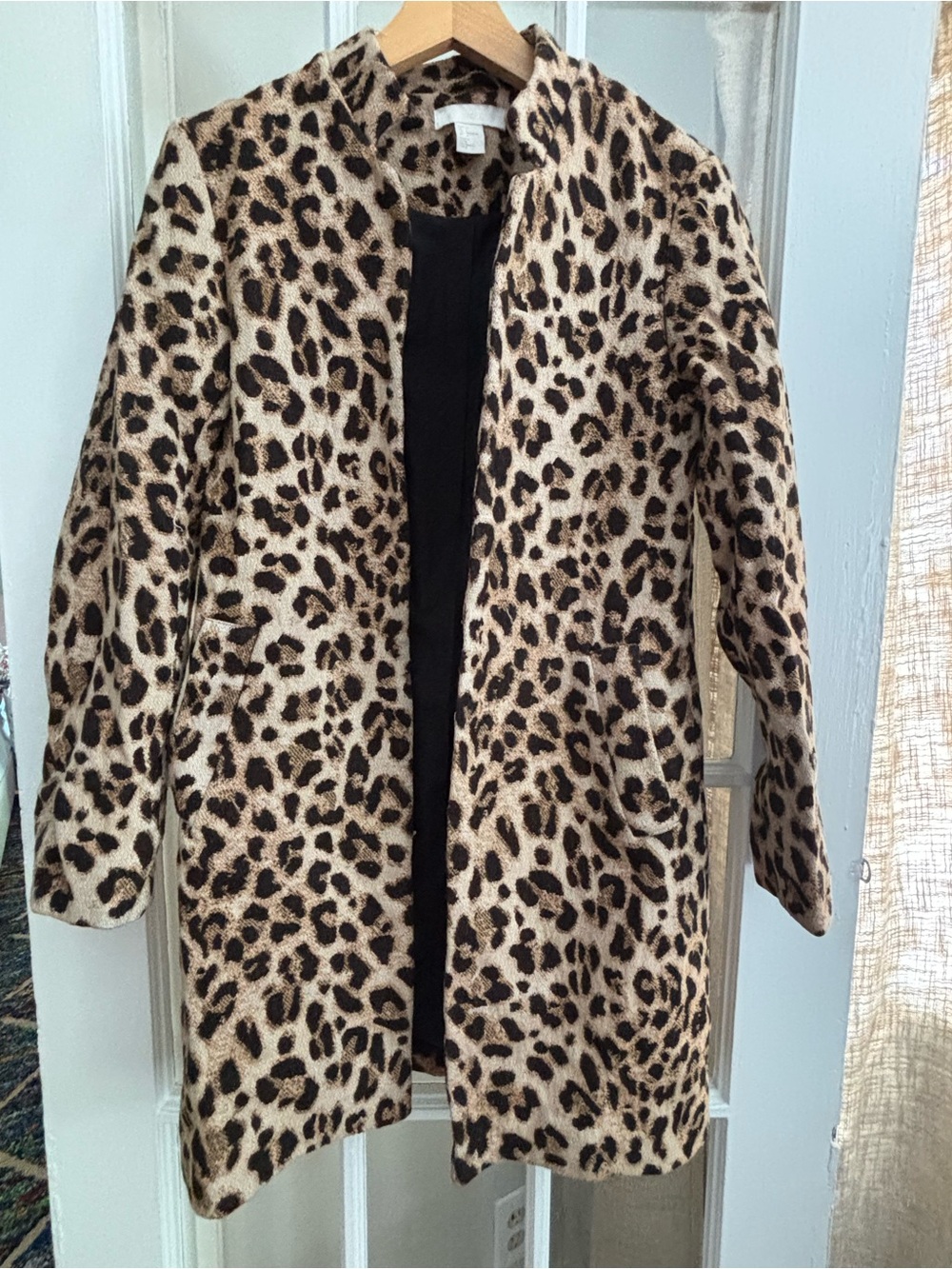 H&M Leopard Print Long Blazer Jacket